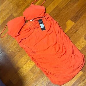 NWT XL Orange “Gabriella ruched” Mini Dress Fashion Nova